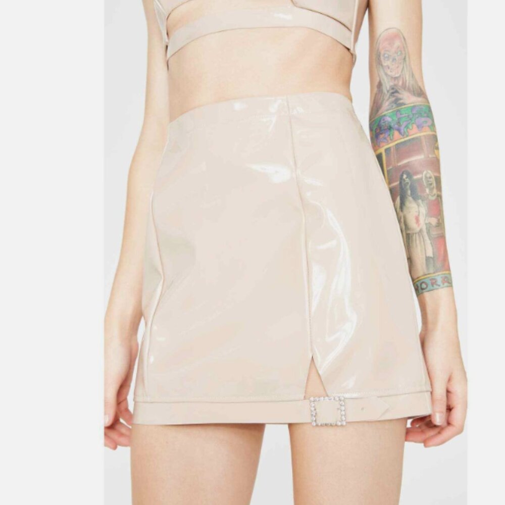 NEW For Love and Lemons High Roller Latex Skirt Size XS - Picture 4 of 7